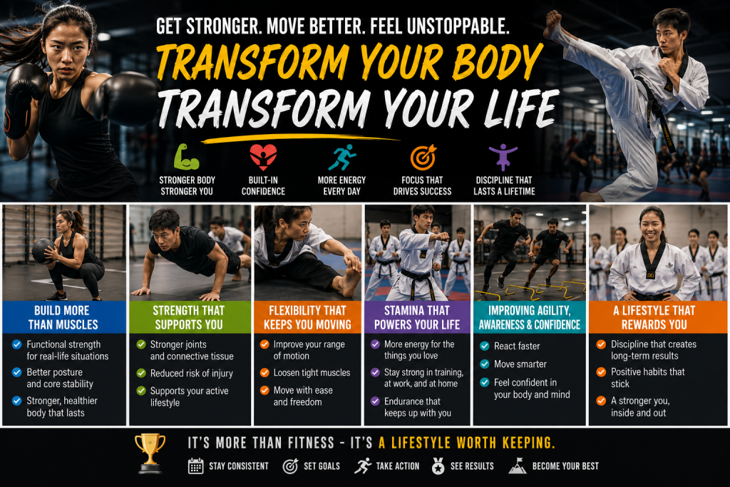 build more than muscle it is transforming to a better life in strength, stamina, agility, in a rewarding and constructive way